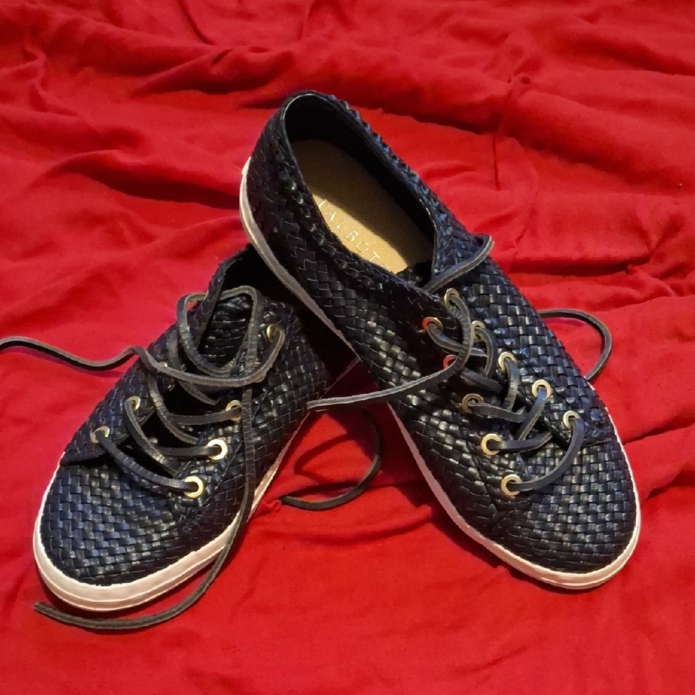 Navy Blue Woven Sneakers
